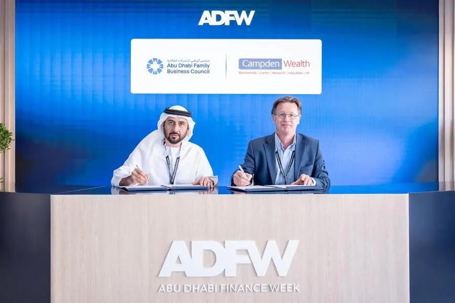 His Excellency Khaled Al Fahim Chairman of Abu Dhabi Family Business Council and a board member of Abu Dhabi Chamber, and Dominic Samuelson, Chief Executive Officer at Campden Wealth. Image Courtesy: Abu Dhabi Family Business Council