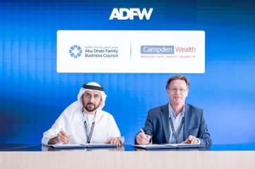 His Excellency Khaled Al Fahim Chairman of Abu Dhabi Family Business Council and a board member of Abu Dhabi Chamber, and Dominic Samuelson, Chief Executive Officer at Campden Wealth. Image Courtesy: Abu Dhabi Family Business Council